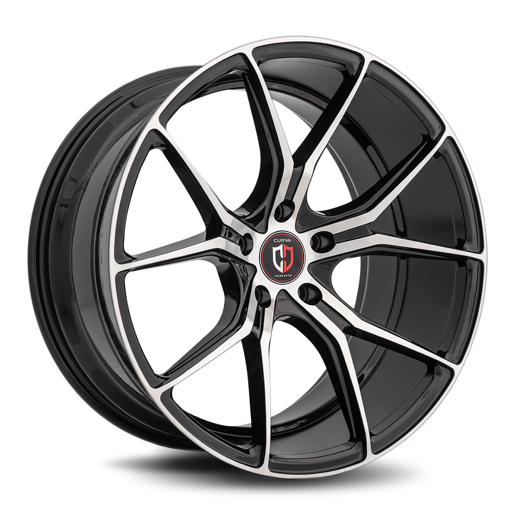 C42 20x10 5x120 25 72.56 Gloss Black Machine Face