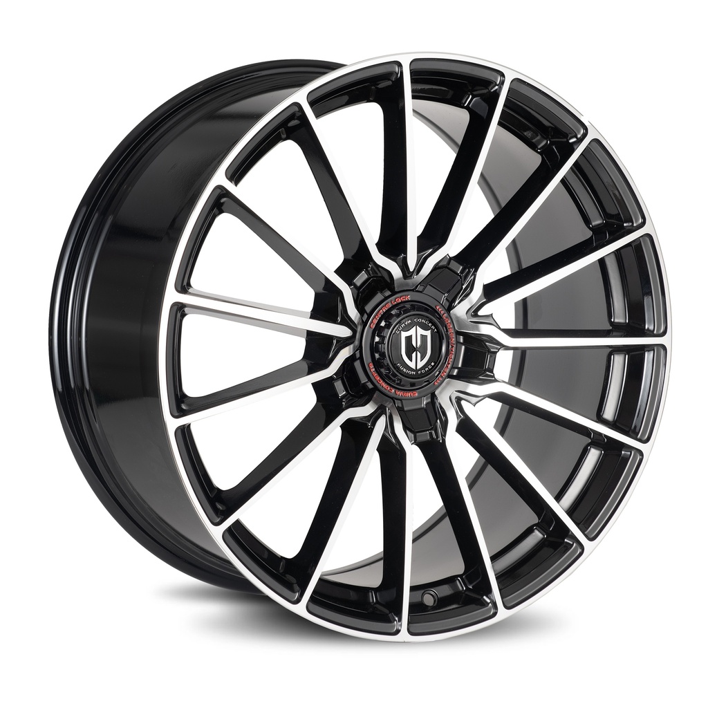 CFF75 19x9.5 5x114.3 38 73.1 Black Machined Face Dark Tint Satin Lacquer