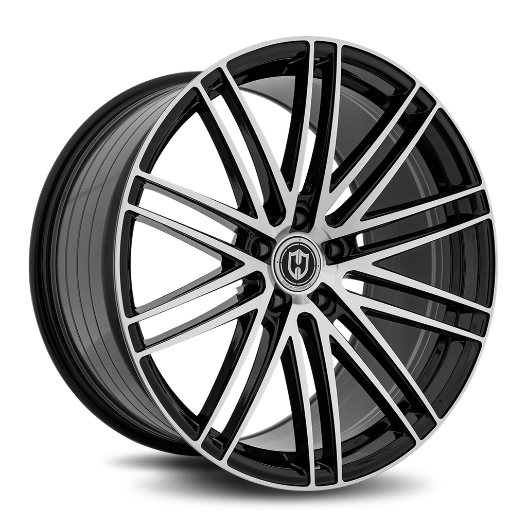 CFF50 20x10.5 5x115 25 71.5 Gloss Black Machine Face