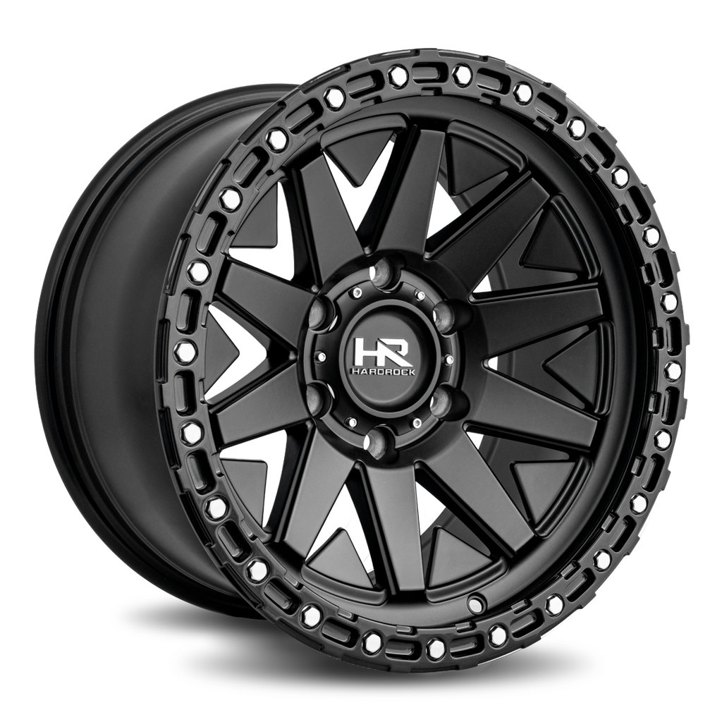 H106 17x9 6x139.7 -12 108 Matte Black-Black B/L