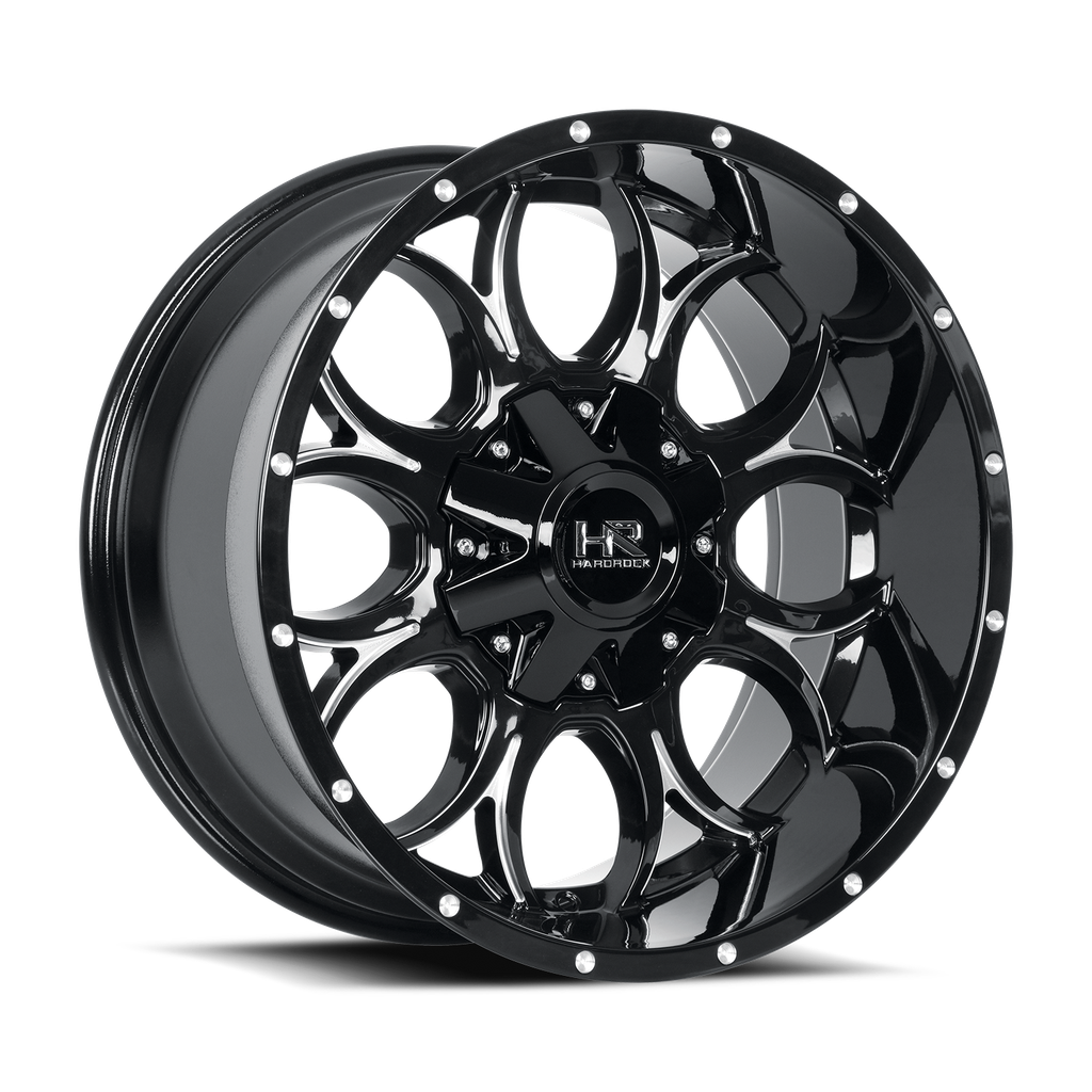 Horseshoe 20x9 8x165.1 0 125.2 Gloss Black Milled