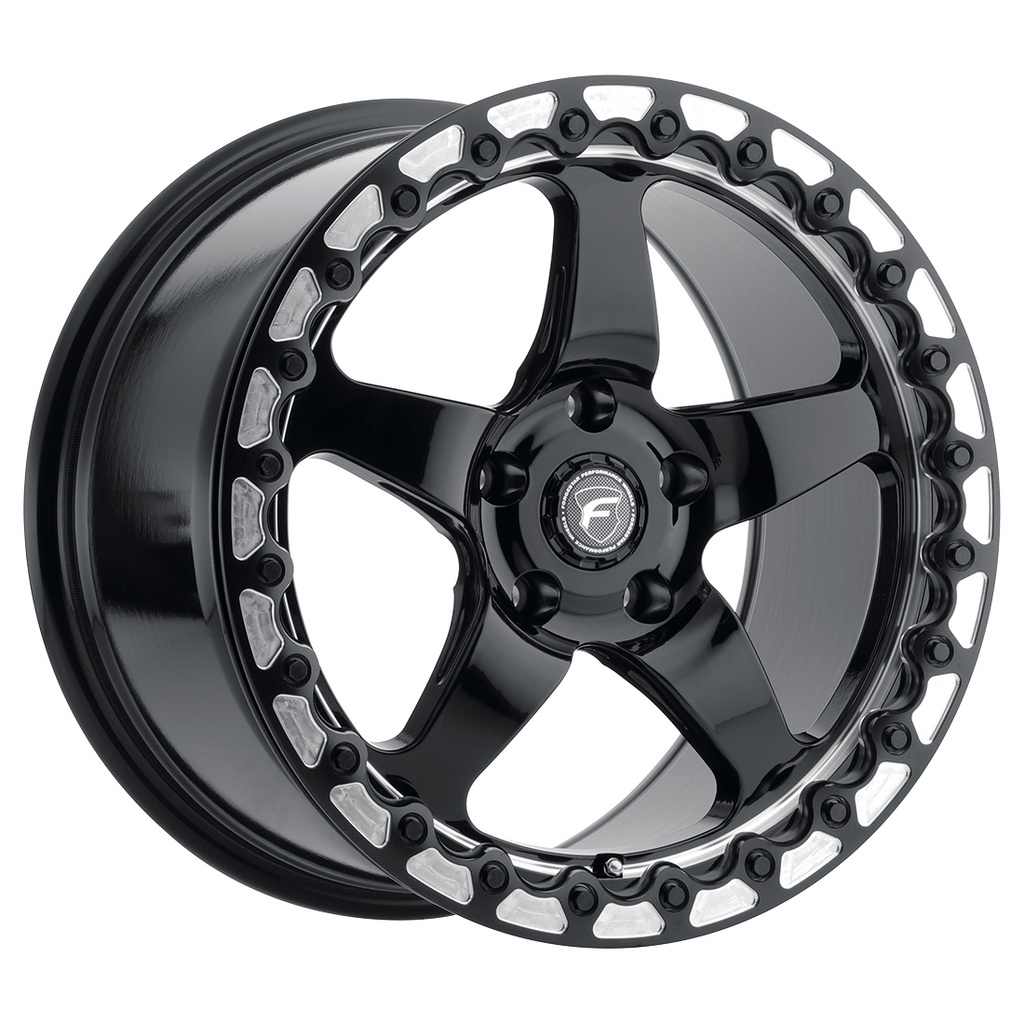 17x10 D5 Beadlock 5x120 ET45 BS7.3 Gloss Black Machined 78