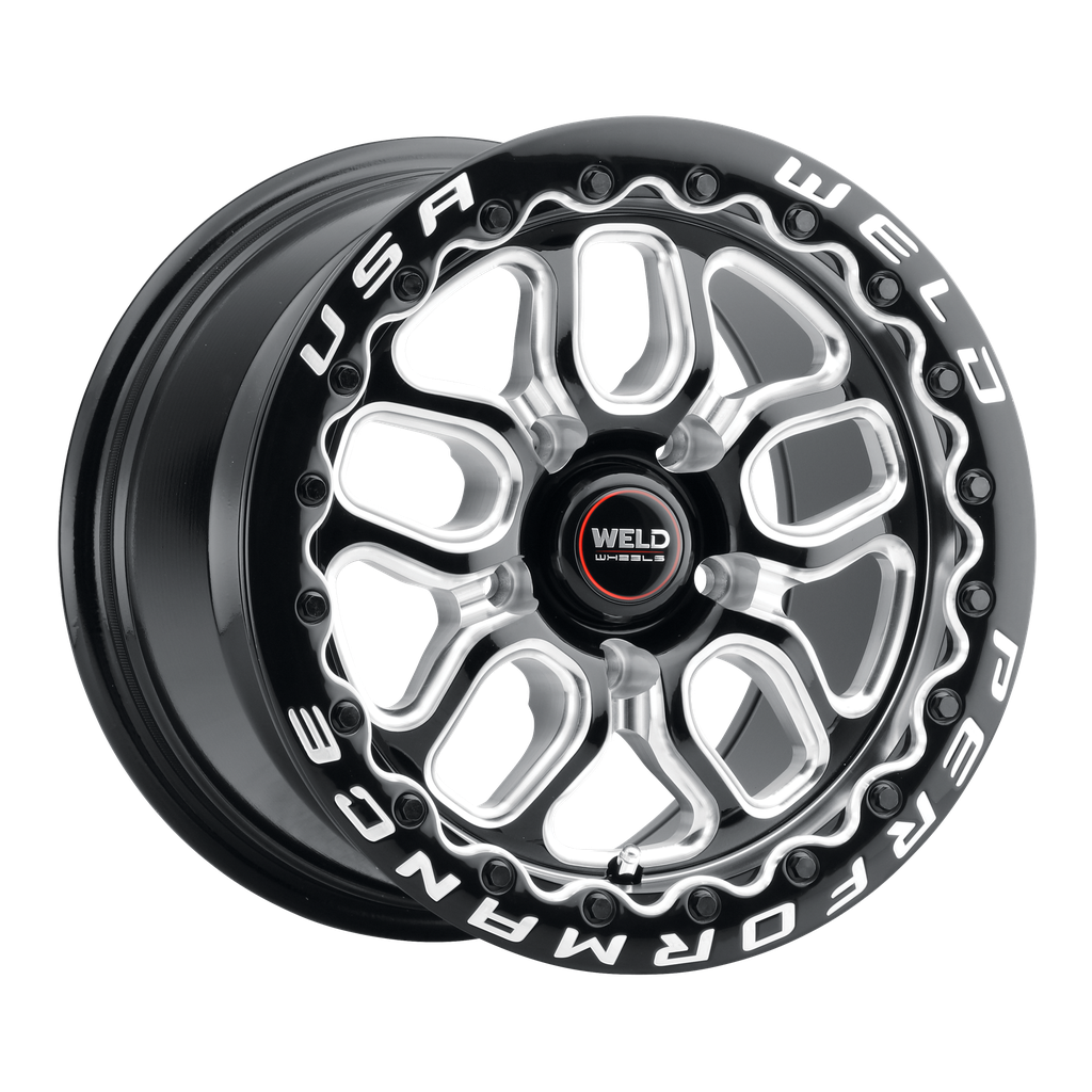 15x10 Laguna Bead Lock 5x120 ET45 BS7.25 Gloss BLK MIL DIA 78.1