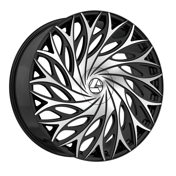 AZARA AZA-525 GLOSS BLACK/MACHINE 20X8.5 5X112/5X114.3 +35 +74.1 *NC*