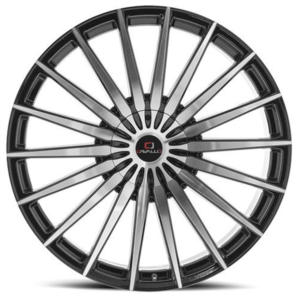 CAVALLO CLV-34 GLOSS BLACK & MACHINED 22X9.5 6X135/6X139.7 +25 108 *NC*