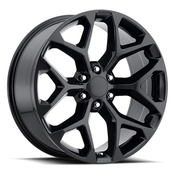 CHEVROLET REPLICA-12 GLOSS BLACK 26X10 6X139.7 +24 +78.1 **SNOWFLAKE**