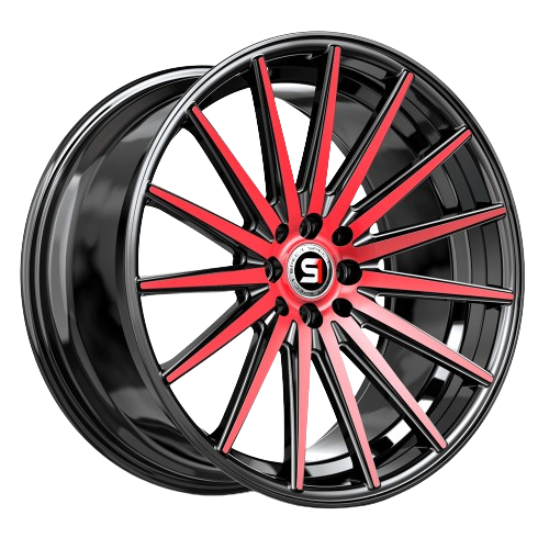 SPEC-1 RACING SP-69 GLOSS BLACK & RED MACHINED 19X8.5 5X100/5X4.5 +38 +73.1 *NC*