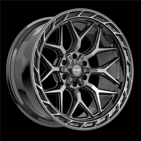 VORTEX OFFROAD VRP-504 BLACK/DIAMOND CUT RING-DARK TINT 20X9.0 5X127/5X5.5 +0 +78.1