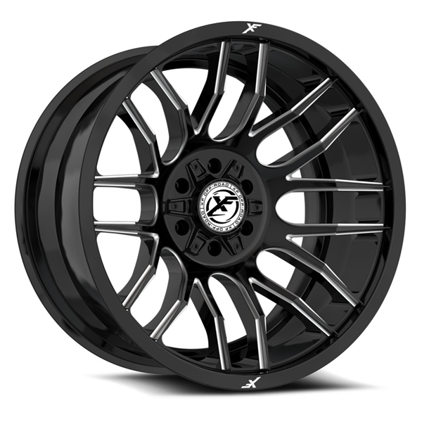 XF OFF-ROAD XF 232 GLOSS BLACK & MILLED 22X12 8X165.1/8X180 -44 +125.2 *NC*