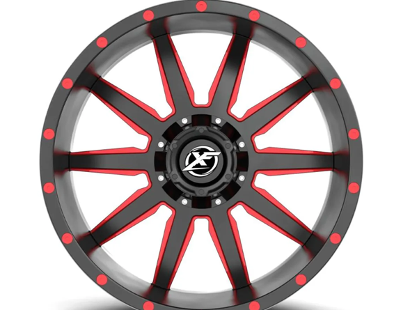 XF OFFROAD XF-219 GLOSS BLACK & RED MILLED 17X9 8X165.1/8X170 +0 125.2 *NC*