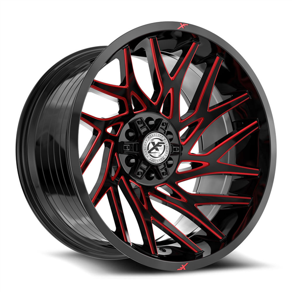 XF OFFROAD XF-229 GLOSS BLACK & RED MILLED 20X10 5X127/5X139.7 -24 78.1 *NC*
