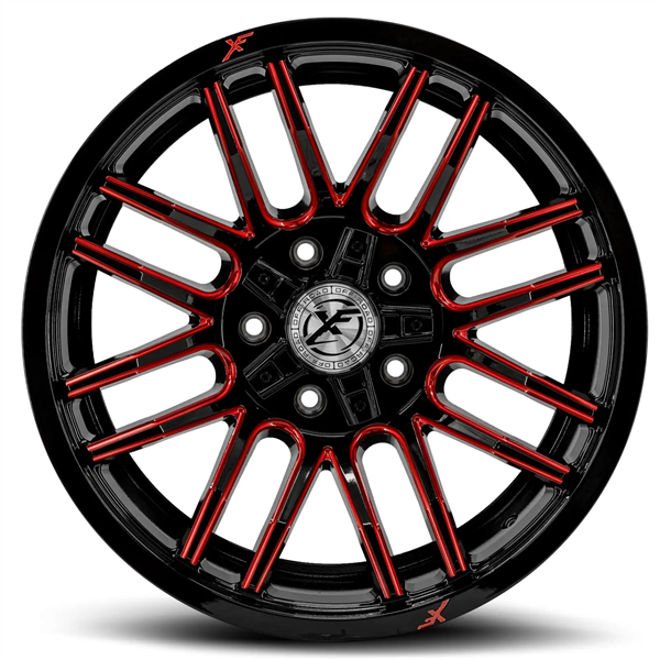 XF OFFROAD XF-232 GLOSS BLACK & RED MILLED 17X9 5X127/5X139.7 +0 78.1 *NC*