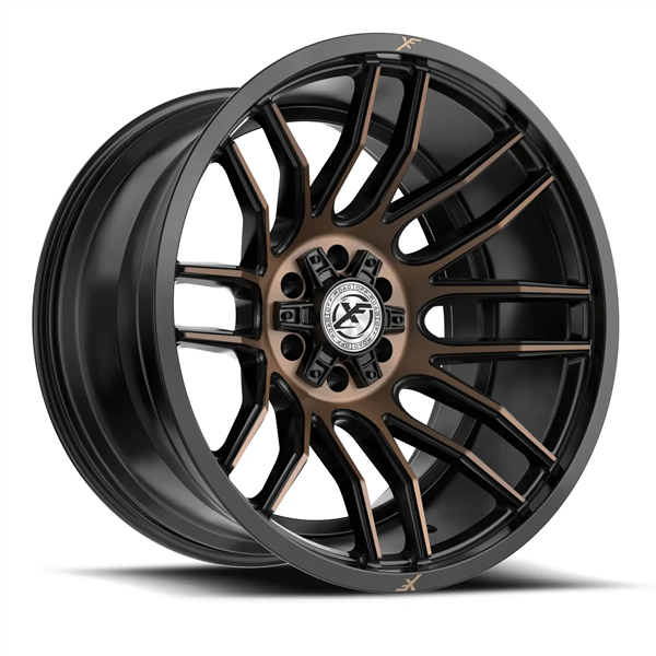XF OFFROAD XF-232 SATIN BLACK & BRONZE MACHINED DOUBLE DARK TINT 17X9 5X127/5X139.7 +0 78.1 *NC*