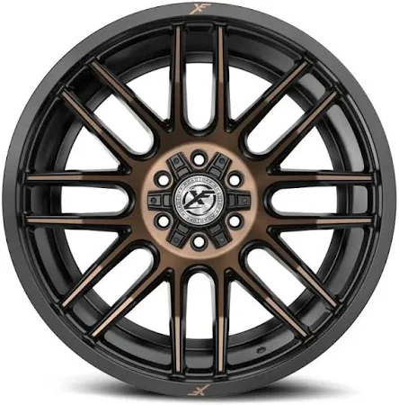 XF OFFROAD XF-232 SATIN BLACK & BRONZE MACHINED DOUBLE DARK TINT 17X9 6X135/6X139.7 +0 106.4 *NC*