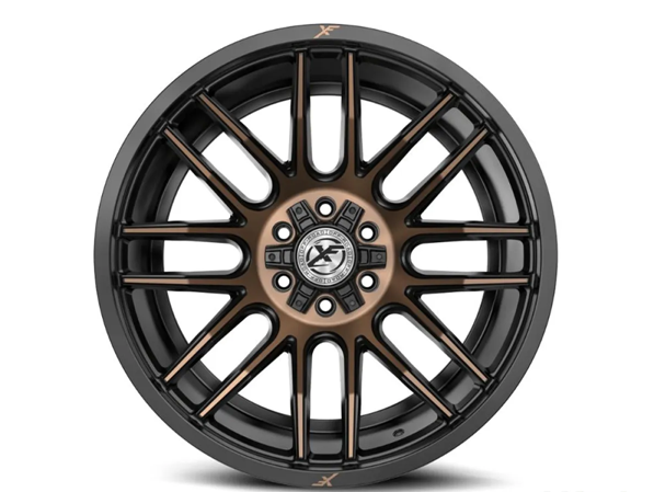 XF OFFROAD XF-232 SATIN BLACK & BRONZE MACHINED DOUBLE DARK TINT 18X9 6X135/6X139.7 +0 106.4 *NC*