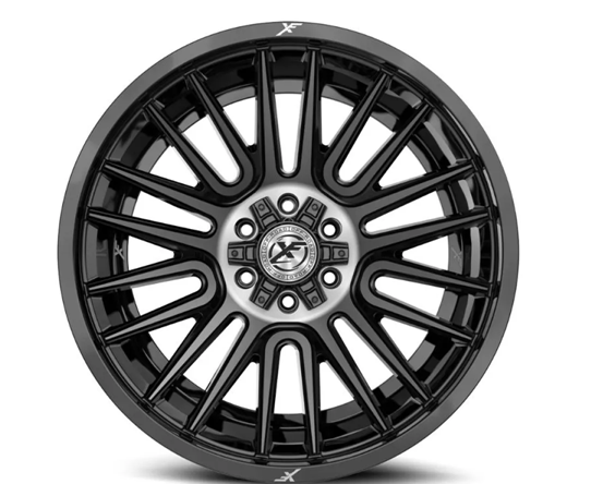 XF OFFROAD XF-234 GLOSS BLACK & BRUSHED DOUBLE DARK TINT 17X9 5X127/5X139.7 +0 78.1 *NC*