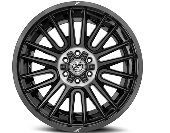 XF OFFROAD XF-234 GLOSS BLACK & BRUSHED DOUBLE DARK TINT 17X9 6X135/6X139.7 +12 106.4 *NC*