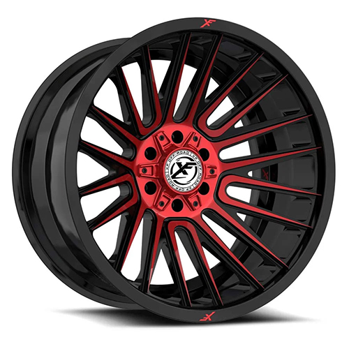 XF OFFROAD XF-234 GLOSS BLACK & RED MACHINED 17X9 6X135/6X139.7 +12 106.4 *NC*