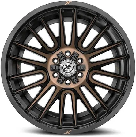 XF OFFROAD XF-234 SATIN BLACK & BRONZE MACHINED DOUBLE DARK TINT 17X9 6X135/6X139.7 +0 106.4 *NC*