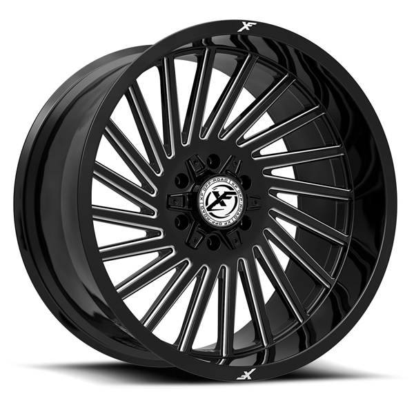 XF OFFROAD XF-239 GLOSS BLACK & MILLED 22X12 8X170/8X180 -44 125.2 *NC*