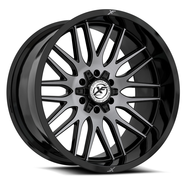 XF OFFROAD XF-240 GLOSS BLACK & DOUBLE BRUSHED DARK TINT 22X10 8X165.1/8X170 -18 125.2 *NC*