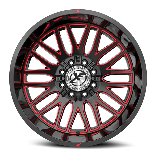 XF OFFROAD XF-240 GLOSS BLACK & RED MILLED 17X9 5X127/5X139.7 +0 78.1 *NC*