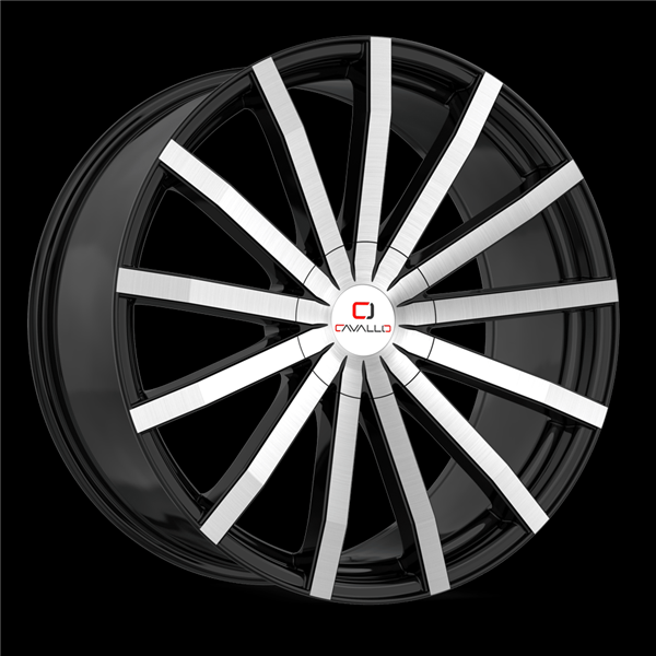 CAVALLO CLV-52 GLOSS BLACK & MACHINED 18X8.0 5X100/5X114.3 +35 +74.1 *NC*