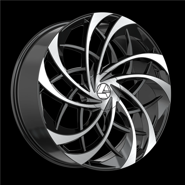 AZARA AZA-540 GLOSS BLACK & MACHINED 20X8.5 5X4.5/5X4.75 +35 +74.1 *NC*