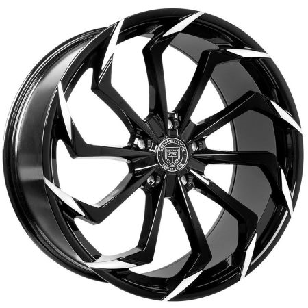 LEXANI STATIC 22X10 5X112 ET35 BLACK & MACH TIPS 74.1MM CB