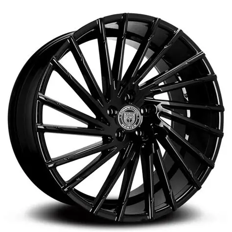 LEXANI WRAITH 22X9 5X112/120 +27 C.B 74.1 GLOSS BLACK AND MACHINED TIP