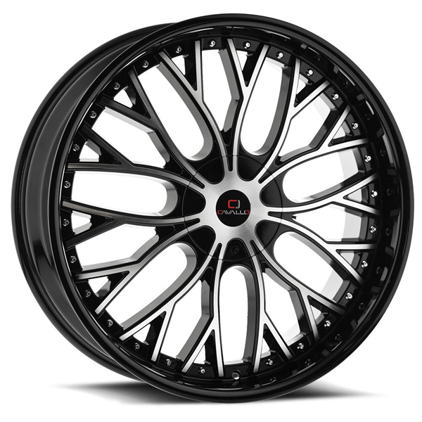 CAVALLO CLV-33 GLOSS BLACK & MACHINED 22X9.5 BLANK +17 +78.1 *NC*