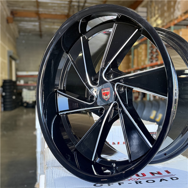 BZNUNI 6081 BLACK MILLING 22X9.5 6X139.7 +15 +78.1