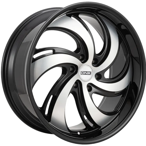 DNK 702 22X9.5 6X139.7 +25 C.B 87.1 GLOSS BLACK WITHMACHINED FACE