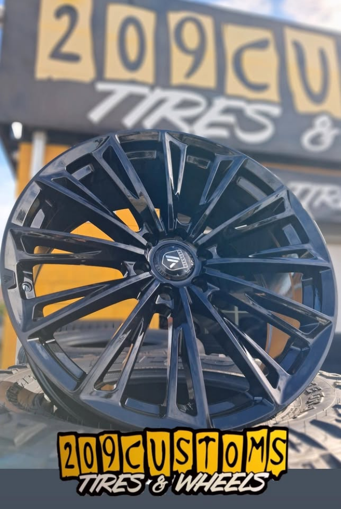 (SET OF 4) 22" 22X9.5 +30 ASANTI CORONA 6X135 GLOSS BLACK WHEELS AND TIRES 305-40-22 FITS FORD F-150