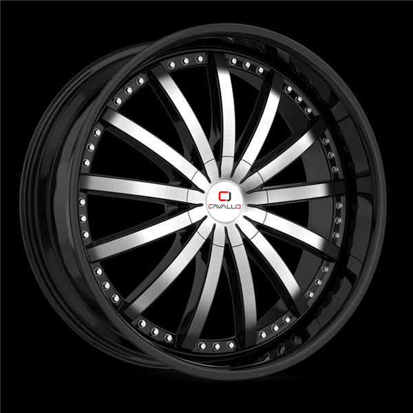 CAVALLO CLV-53 GLOSS BLACK & MACHINED 22X9.5 5X115/5X4.75 +15 +74.1 *NC*