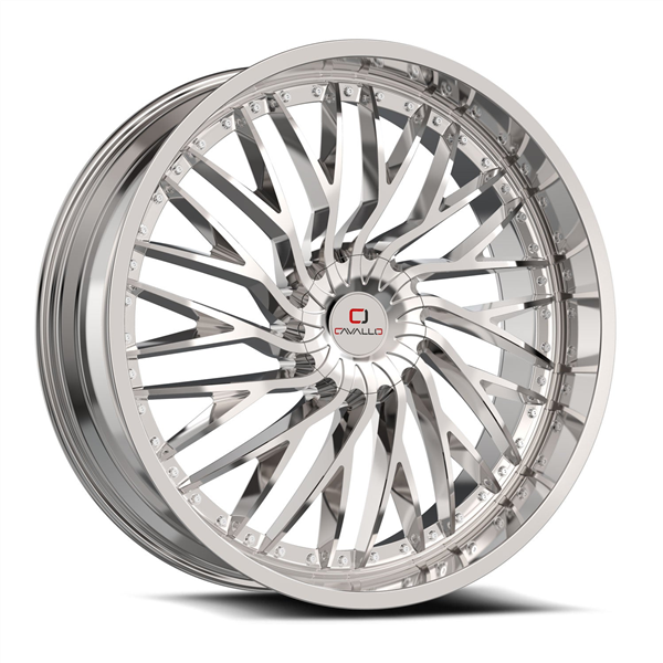 CAVALLO-CLV43 GLOSS BLACK MACHINE 18X8.0 5X4.5/5X4.75 +35 +74.1 *NC*