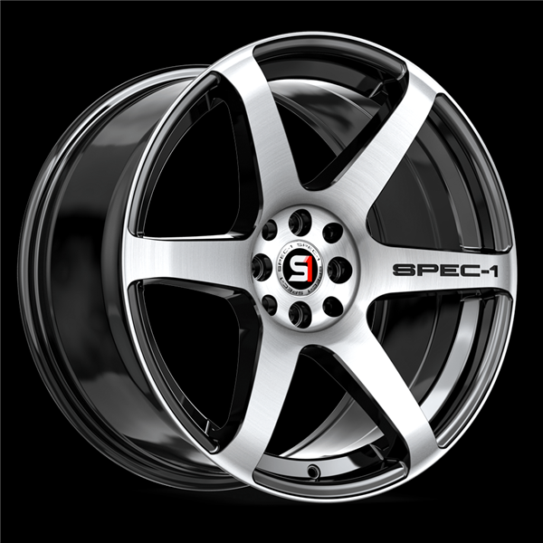 SPEC-1 RACING SPT-32 GLOSS BLACK & MACHINED 18X8.0 5X4.5/5X4.75 +34 +73.1 *NC*