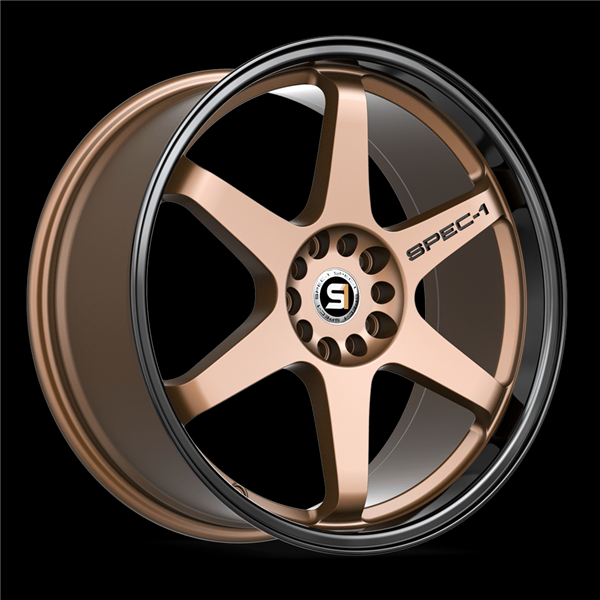 SPEC-1 RACING SPT-33 MATTE BRONZE & BLACK LIP 18X8.5 5X112/5X4.5 +38 +73.1 *NC*