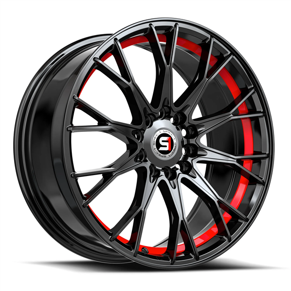 SPEC-1 SP-59 GLOSS BLACK & RED UNDERCUT 17X7.5 5X114.3/5X120 +42 +73.1 *NC*