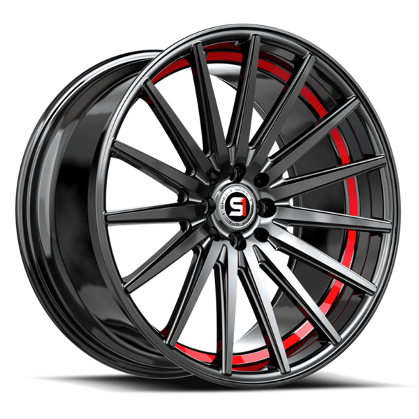SPEC-1 SP-69 17X7.5 5X110/5X4.5 +42 73.1 GLOSS BLACK & RED UNDERCUT *NC*