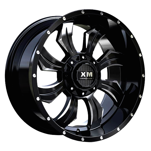 XTREME MUDDER XM-323 20X10-12 6X135+6X139.7 C.B 106 GLOSS BLACK MILLED