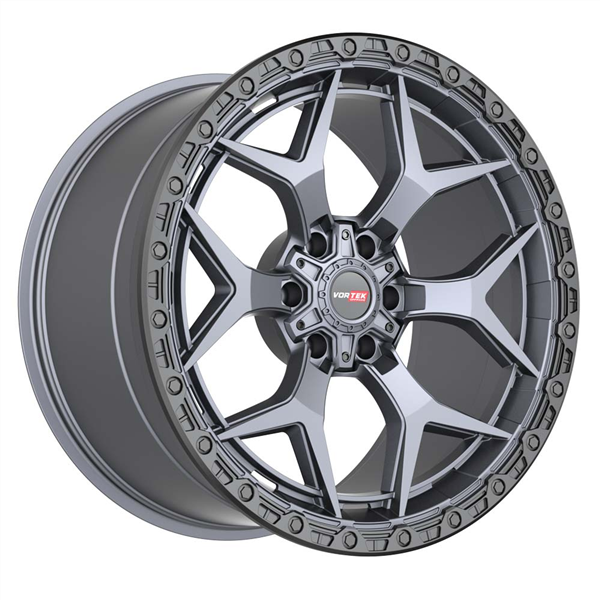 VORTEK VRT-603 MATTE TITANIUM WITH BLACK BEAD RING 17X9.0 6X135/6X5.5 +12 +106.1 *NC*