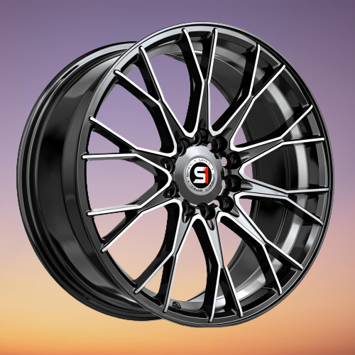 SPEC-1 RACING SP-59 GLOSS BLACK MACHINED & UNDERCUT 18X8.0 5X112/5X4.5 +38 +73.1*NC*