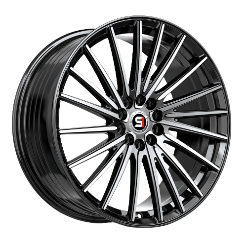 SPEC-1 RACING SP-68 GLOSS BLACK & MACHINED 20X8.5 5X112/5X4.5 +38 +73.1