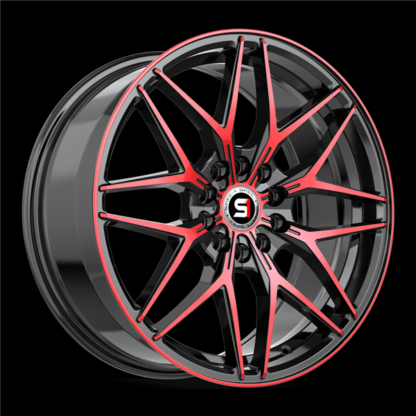 SPEC-1 SP-60 GLOSS BLACK & RED MACHINED 18X8.0 5X100/5X4.5 +38 +73.1 *NC*