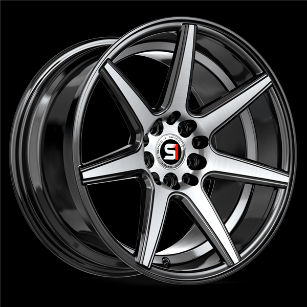 SPEC-1 SP-73 GLOSS BLACK MACHINED & UNDERCUT 17X7.5 5X112/5X4.5 +42 +73.1 *NC*