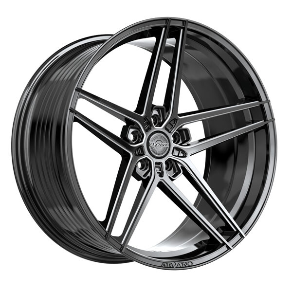 AREZZO AV-52 GLOSS BLACK & MILLED 20X9.0 5X4.5 +32 +73.1 *NC*