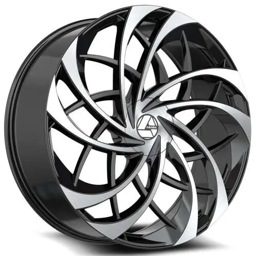AZZARA AZA-540 GLOSS BLACK & MACHINED 22X9.5 5X115/5X4.75 +15 +74.1 *NC*