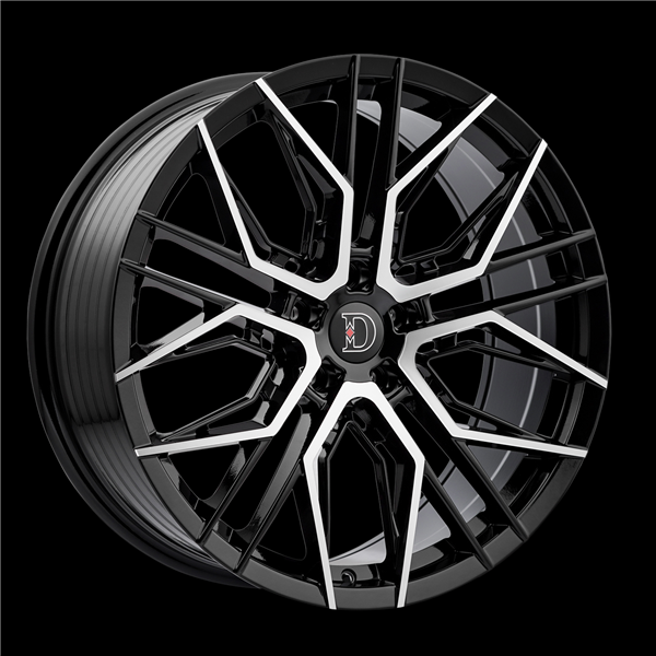 DEFY-WHEELS D05 GLOSS BLACK MACHINE 17X7.5 5X4.5 +38 +73.1