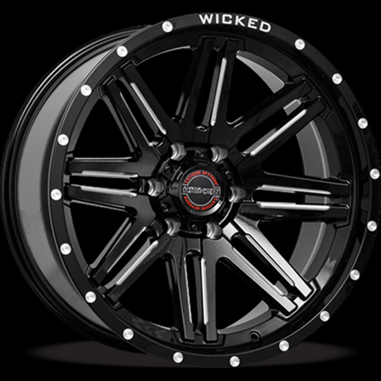 WICKED-OFFROAD W901 GLOSS BLACK MILLED 20X10 6X139.7/6X5.5 -12 +106.2